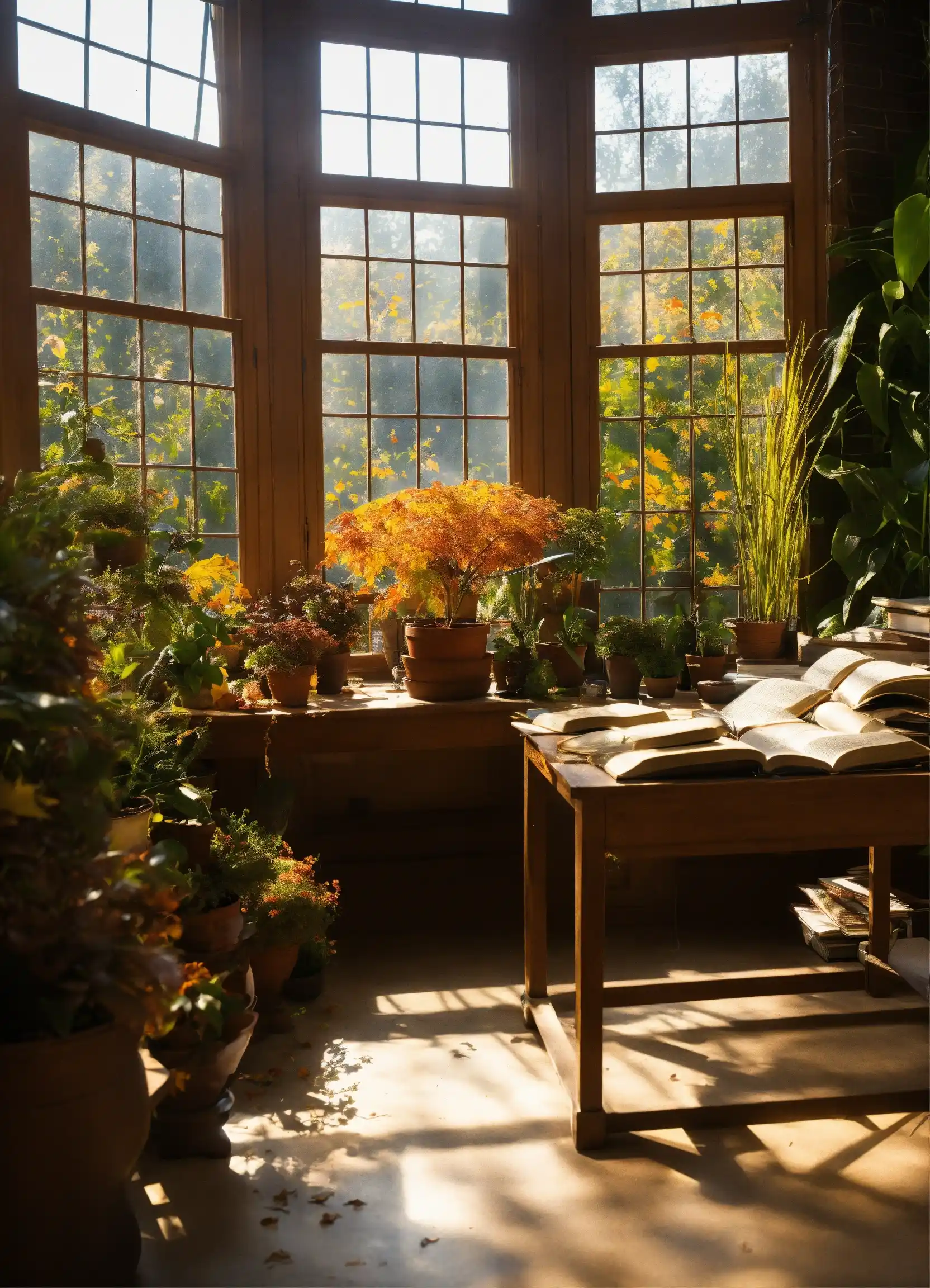 Planten op vensterbank